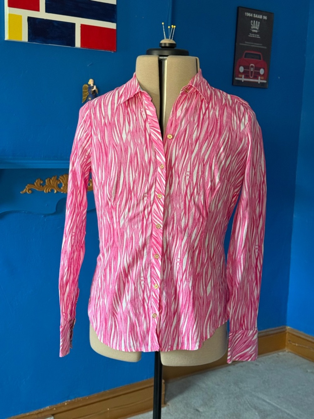 Lilly Pulitzer Pink Zebra Print Top Size 10 Preppy Old Money Aesthetic